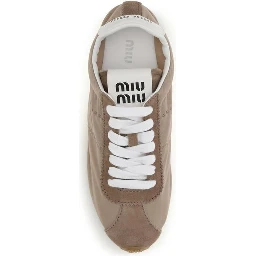 Beige Calf Leather Bos Taurus Low Top Sneakers