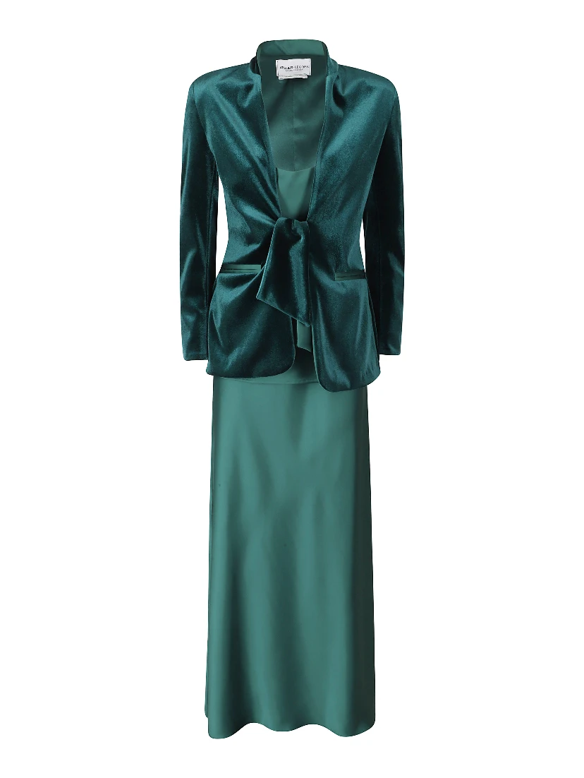 COMPLETO VELVET 3 PEZZI GIACCA TOP GONNA