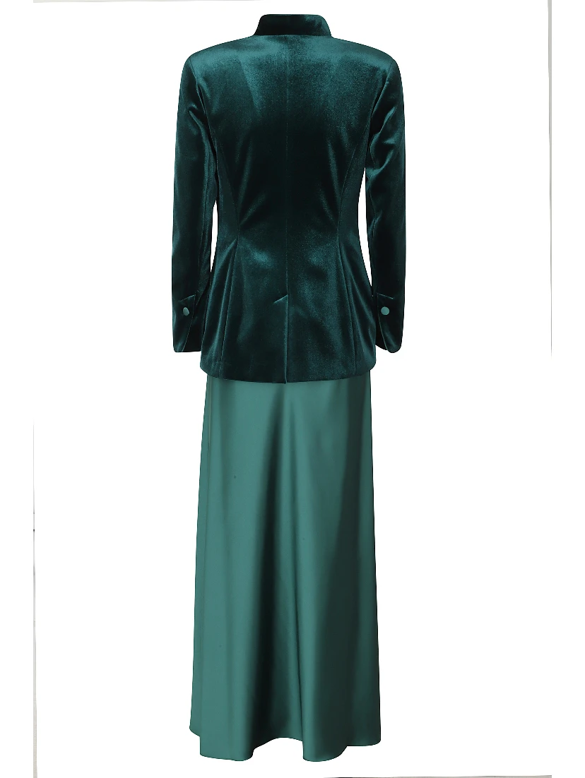 COMPLETO VELVET 3 PEZZI GIACCA TOP GONNA