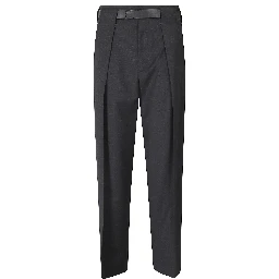RONDA LEATHER BELT WOOL PLEATED TROUSERS