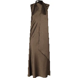 DRAPED SCARF TIE SLVLS DRESS