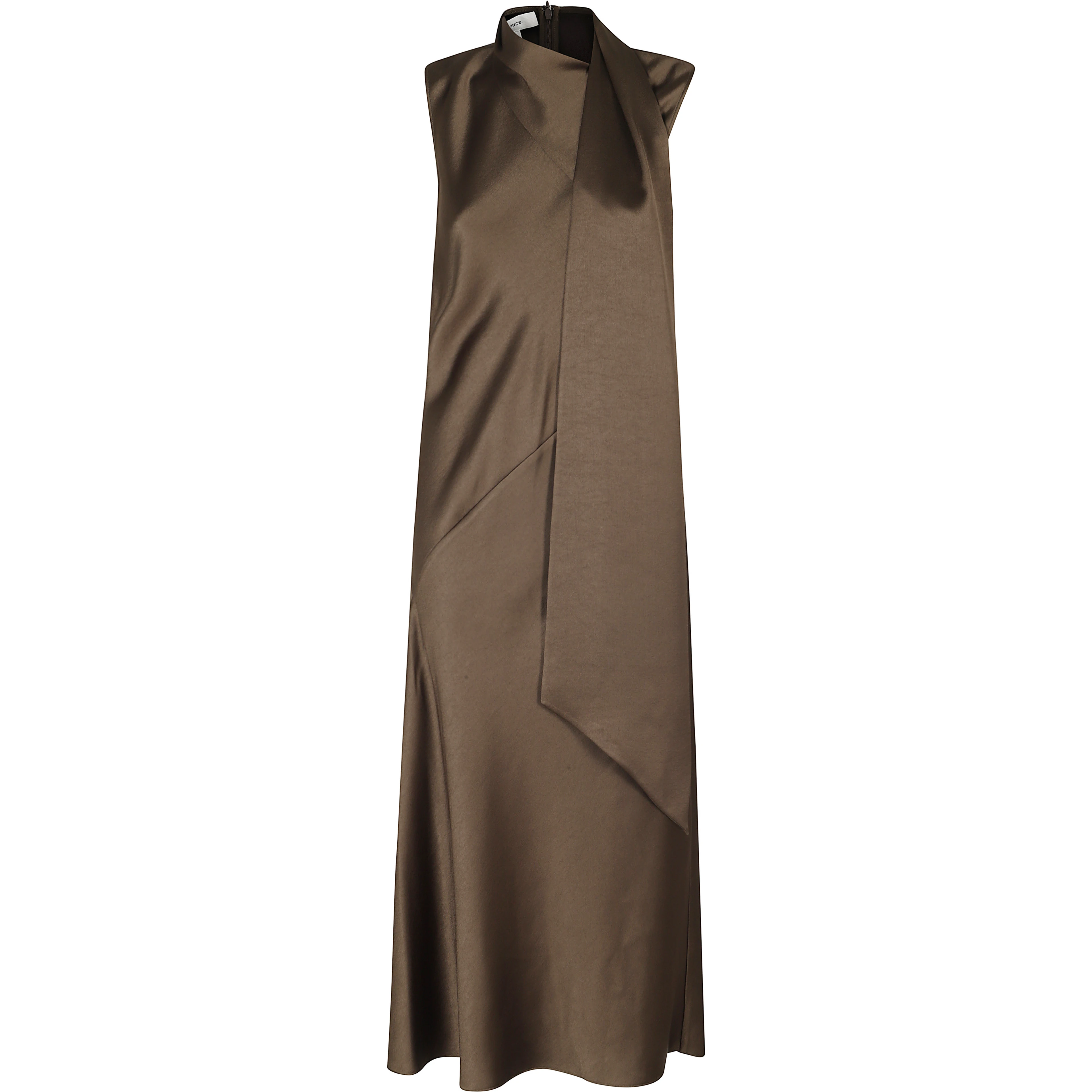 DRAPED SCARF TIE SLVLS DRESS