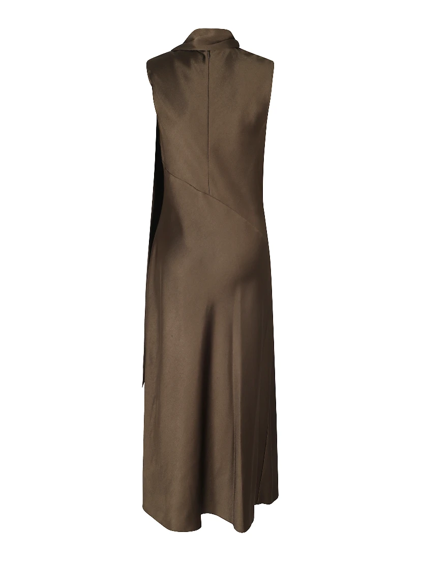 DRAPED SCARF TIE SLVLS DRESS
