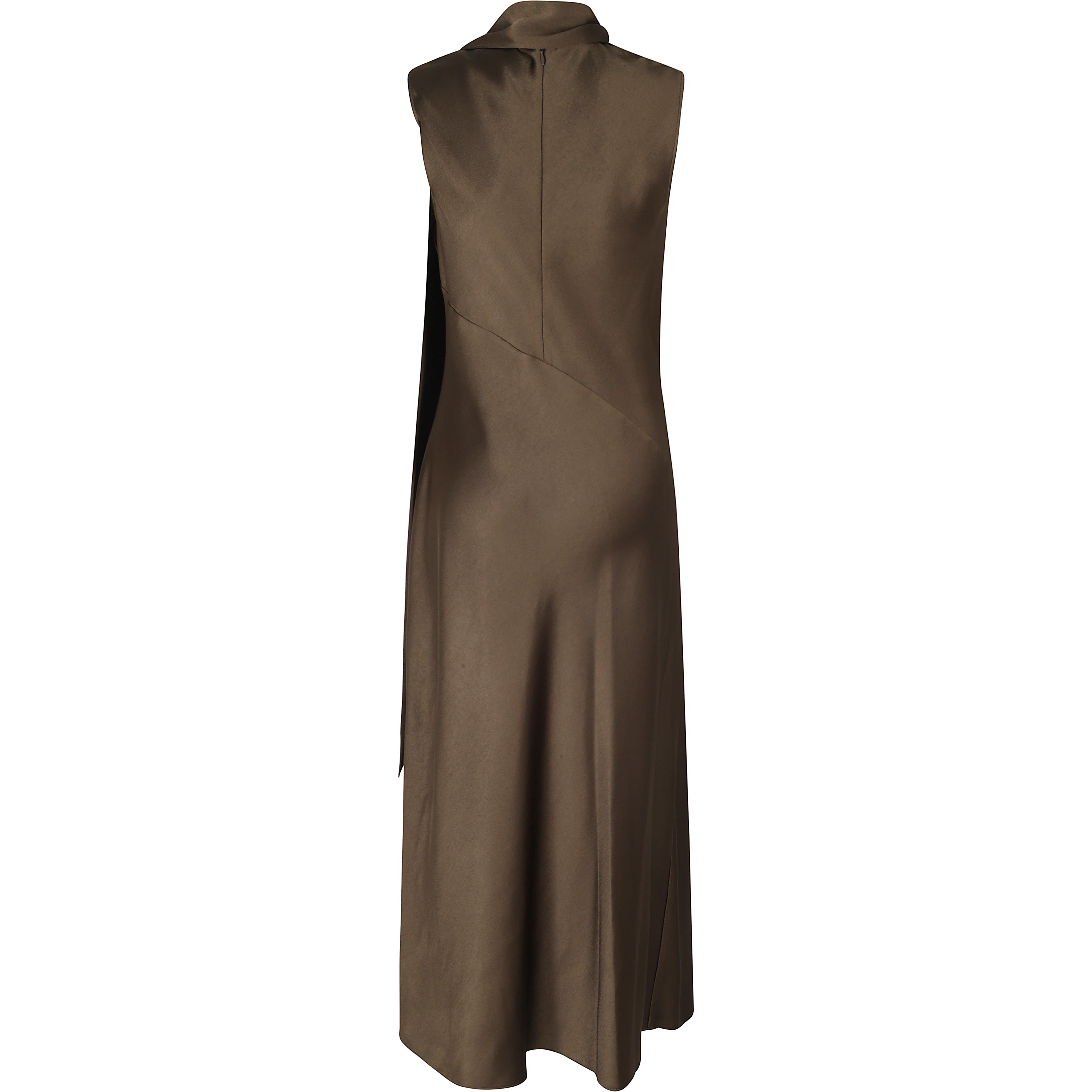 DRAPED SCARF TIE SLVLS DRESS