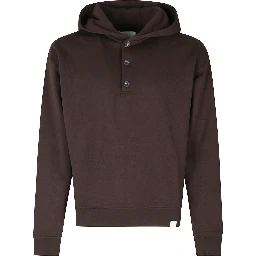 FELPA HOODIE CON BOTTONI JERSEY