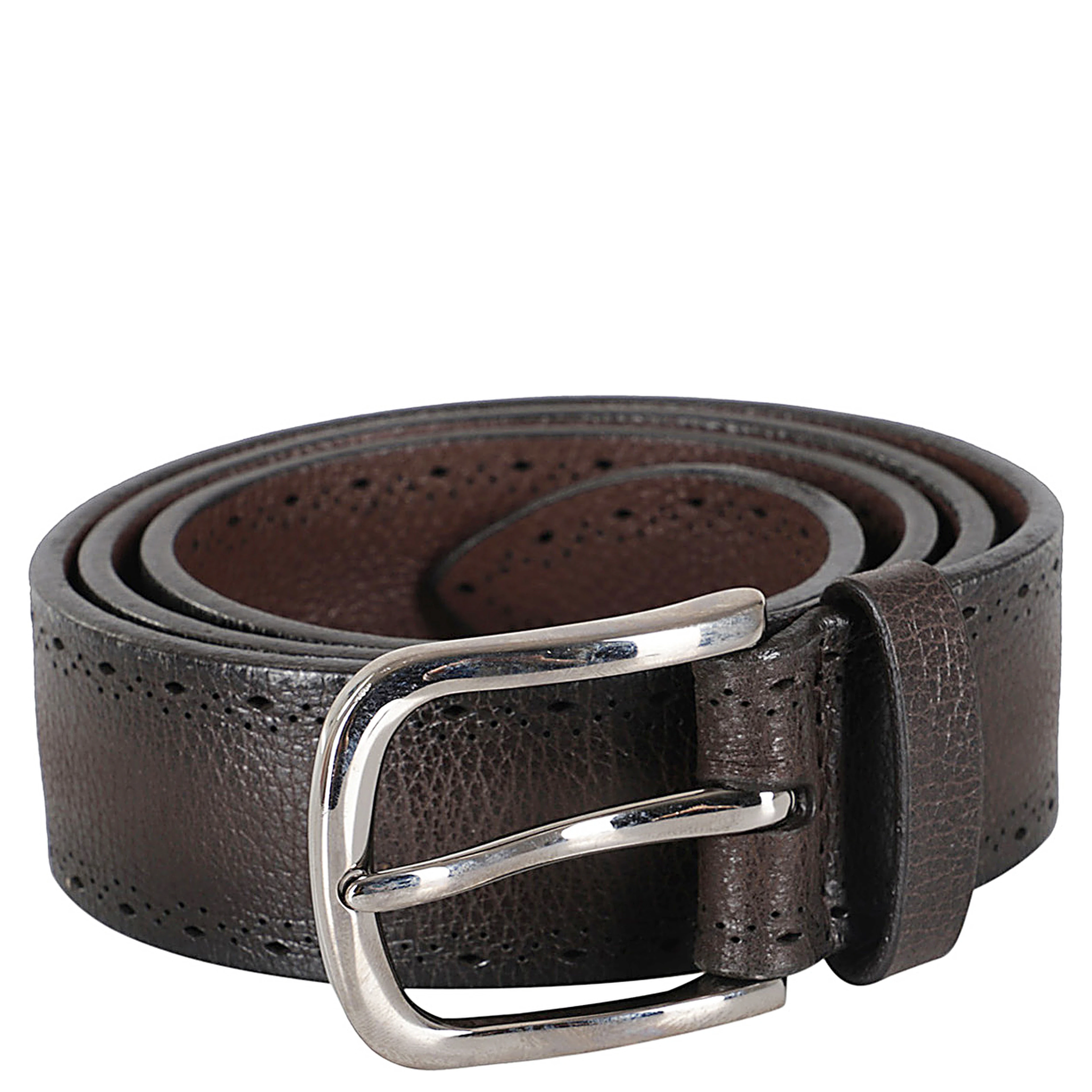 CINTURA CHEVRETTE IN PELLE BORDI TRAFORATI