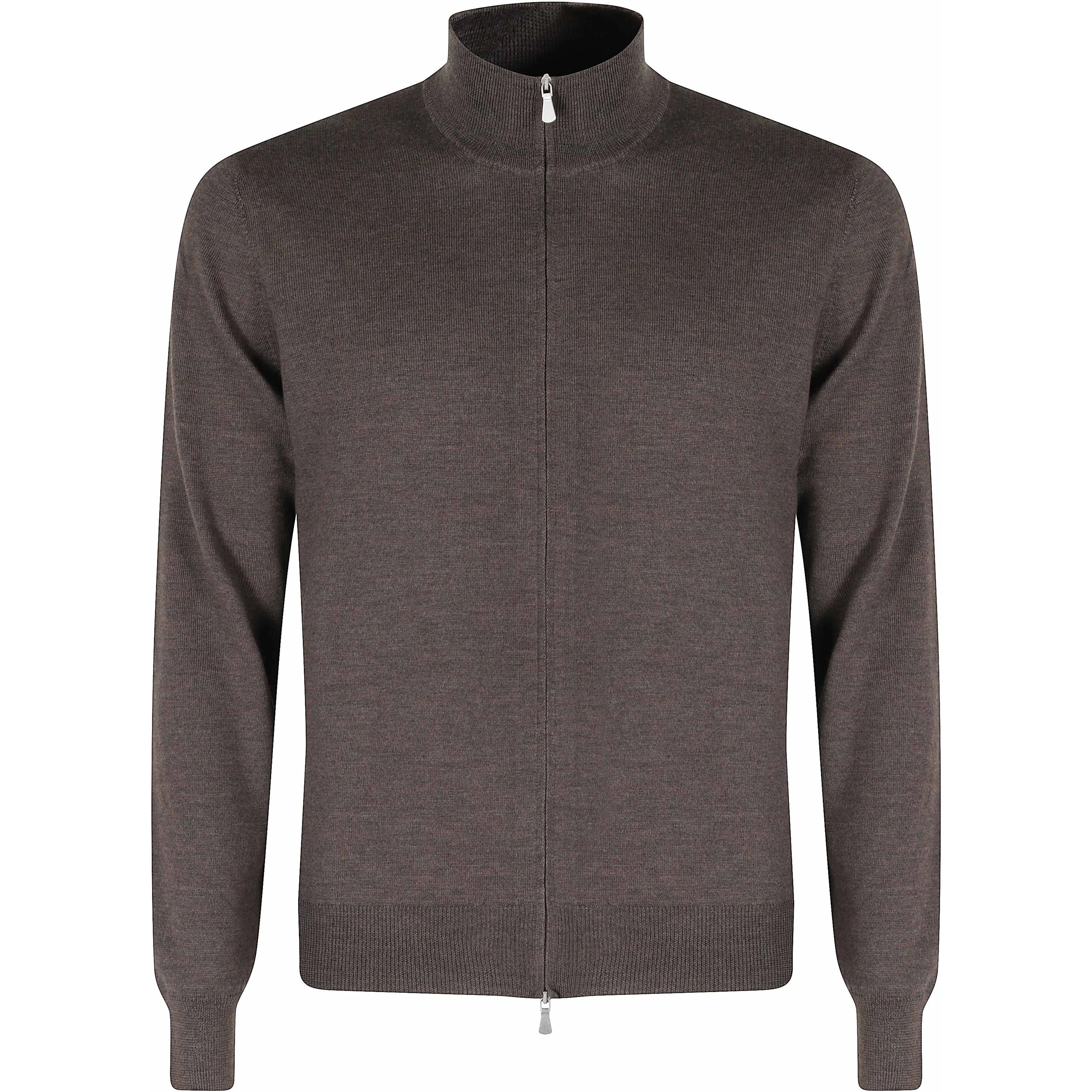 MAGLIA FULL ZIP 1 FILO MERINOS