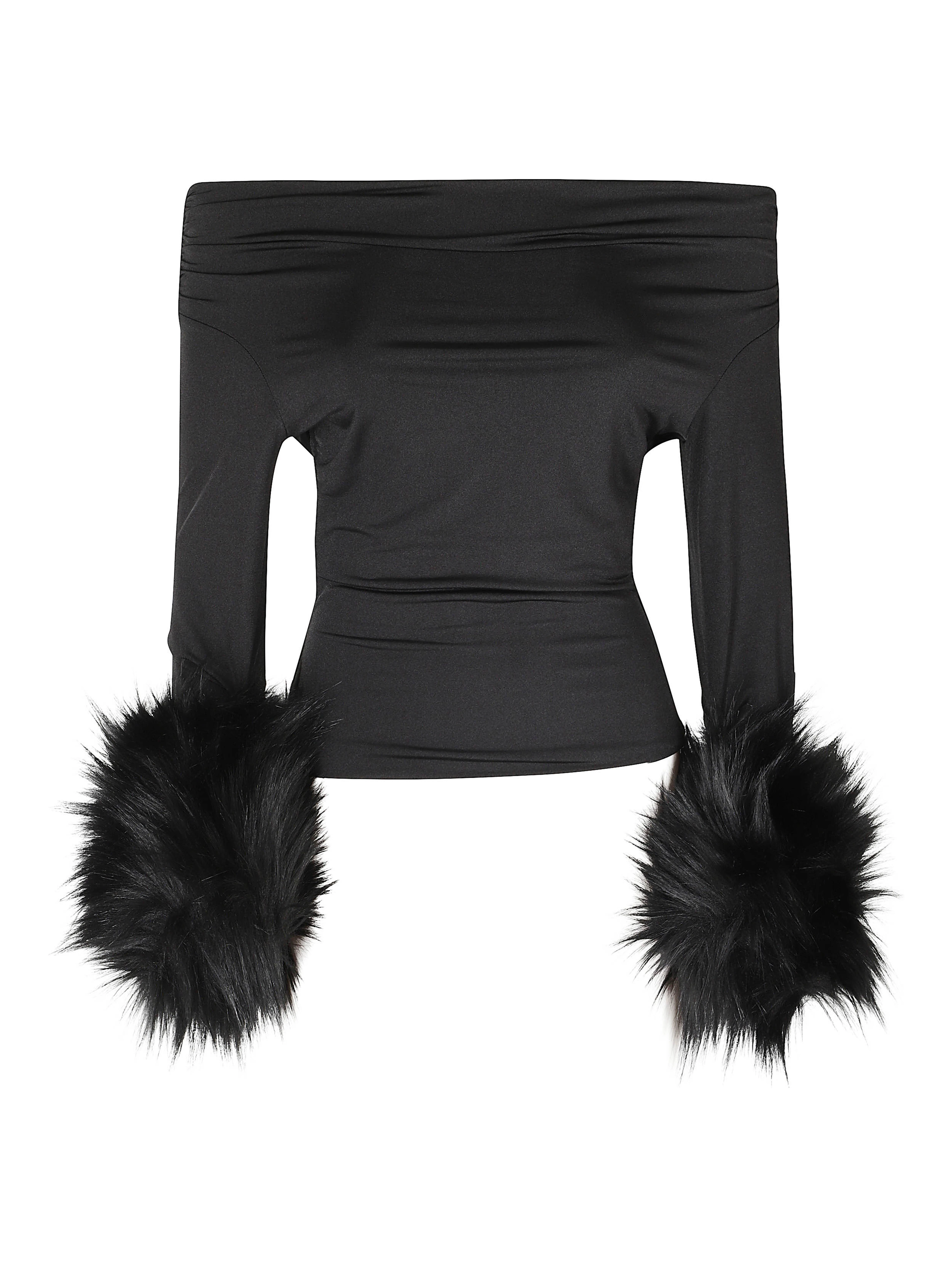 TYLA TOP   FAUX FUR DETAIL TOP