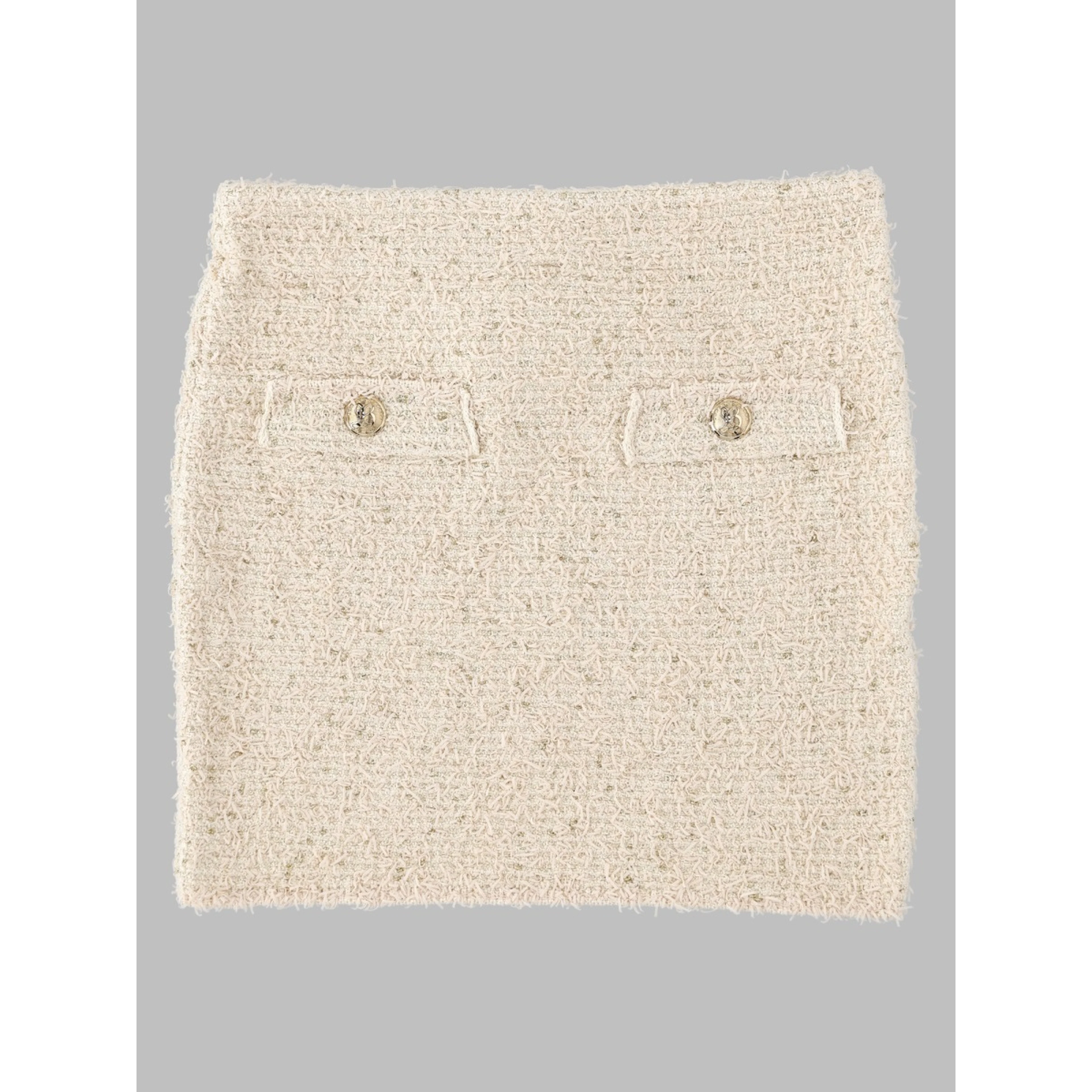 Minigonna In Tweed Con Dettaglio Bottoni