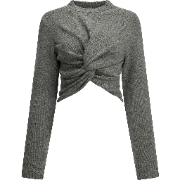 Cropped crew-neck sweater