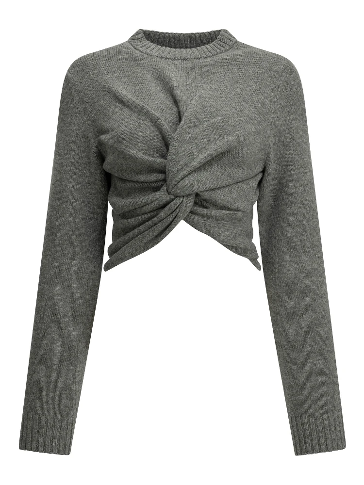 Cropped crew-neck sweater