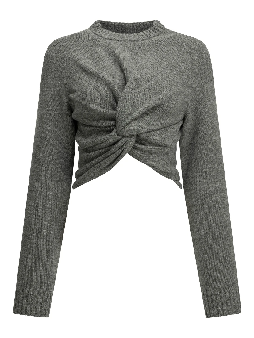 Cropped crew-neck sweater