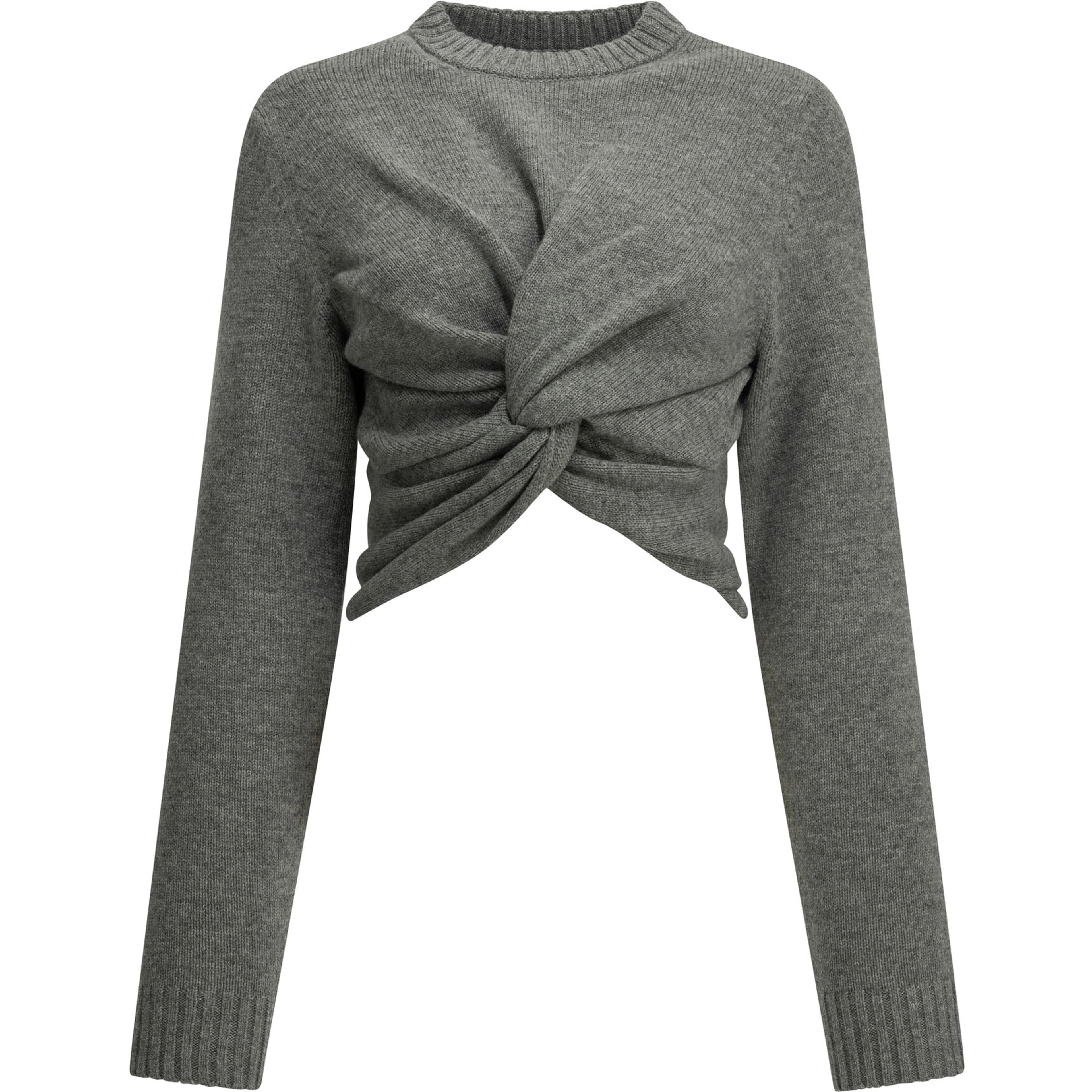 Cropped crew-neck sweater