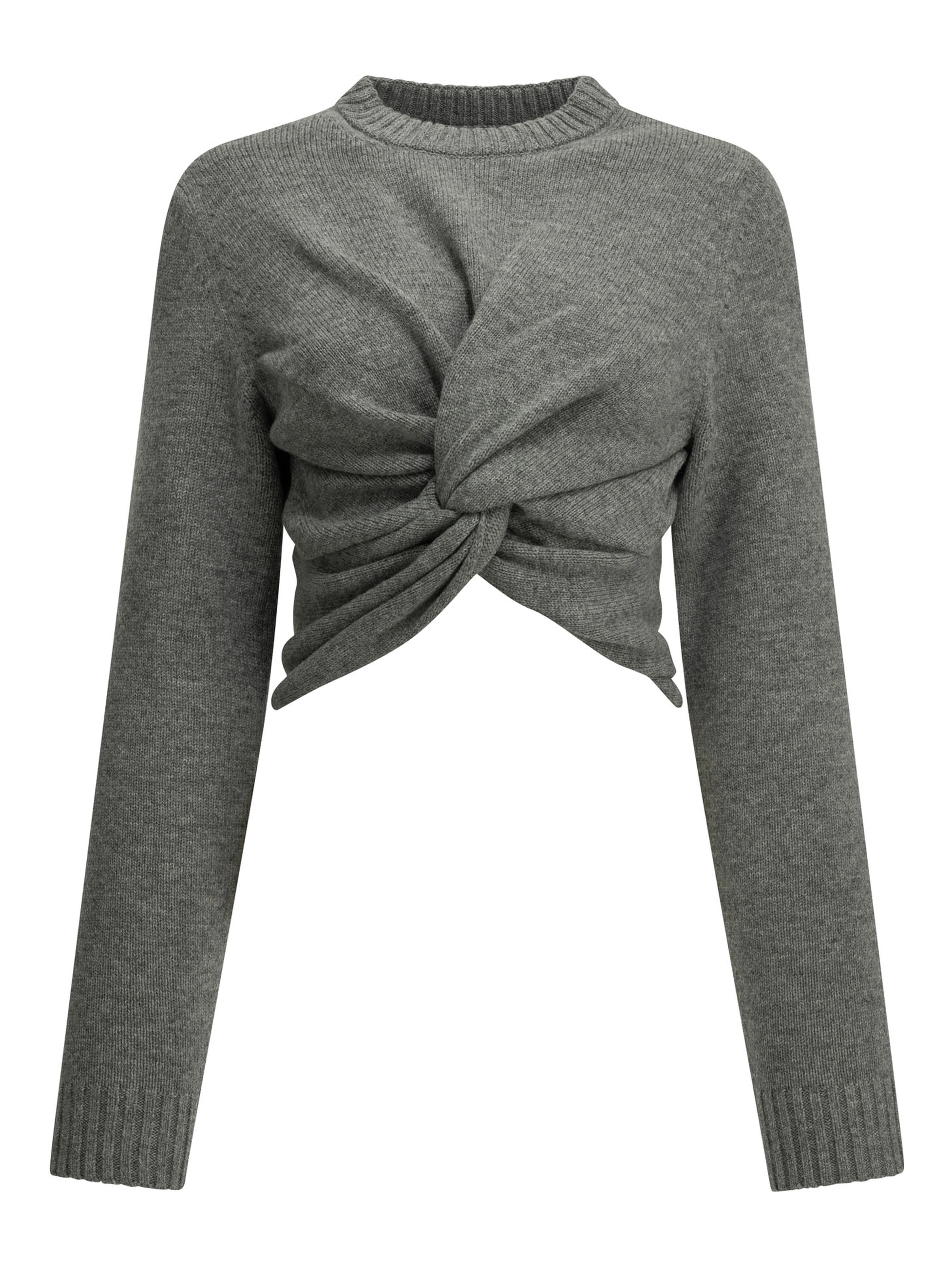 Cropped crew-neck sweater