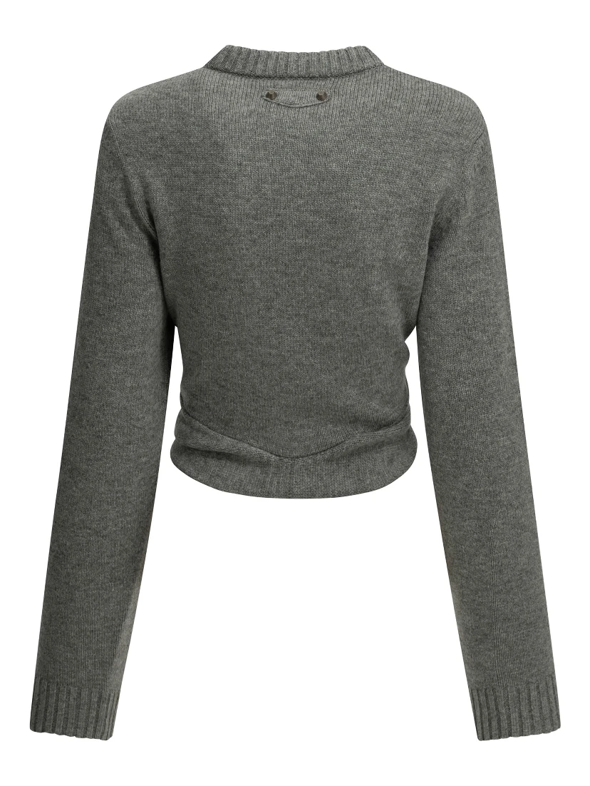 Cropped crew-neck sweater