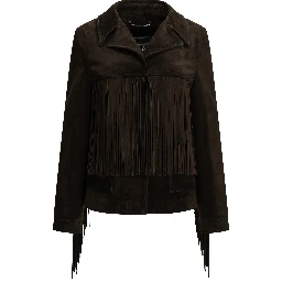 Fringed leather jacket