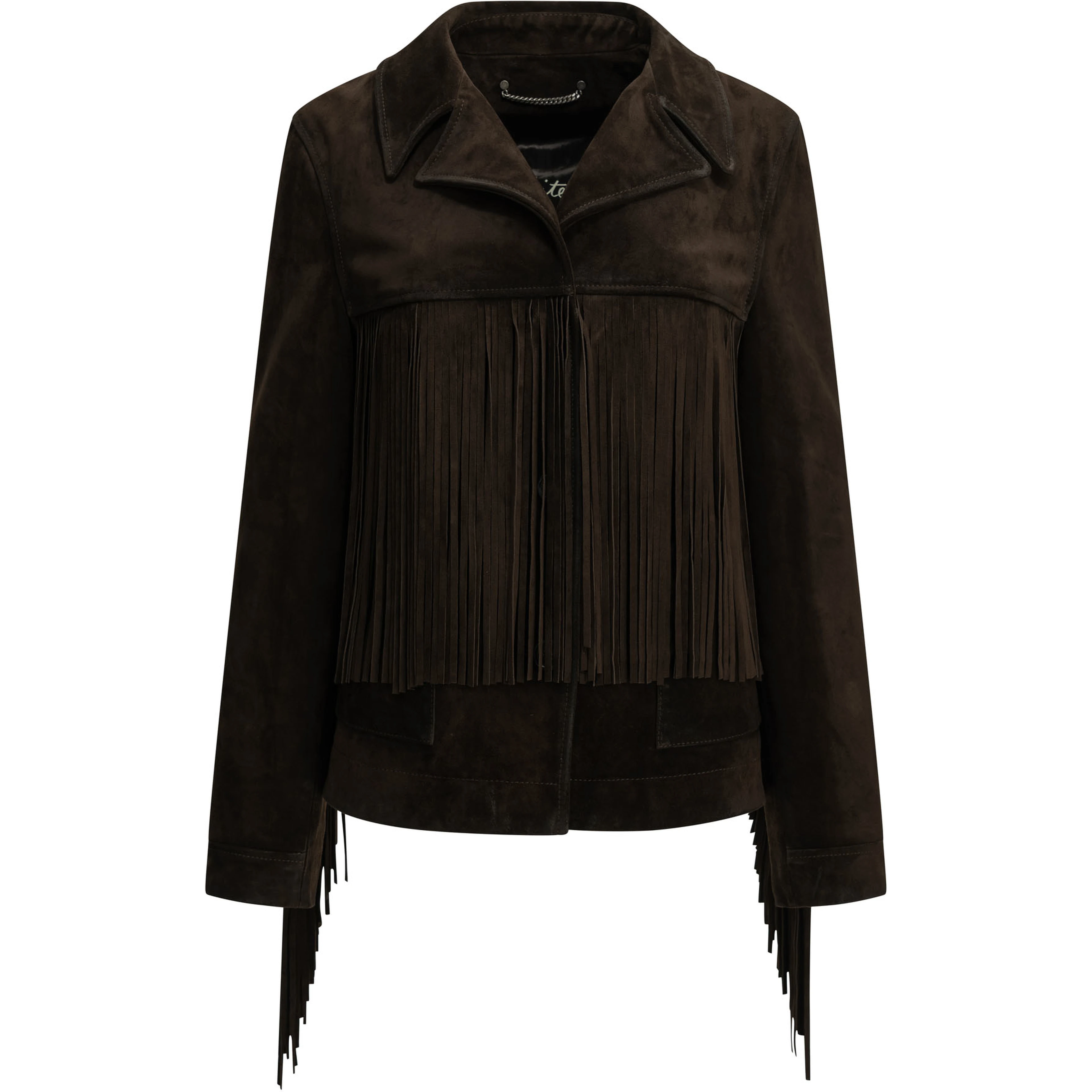 Fringed leather jacket