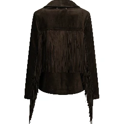 Fringed leather jacket