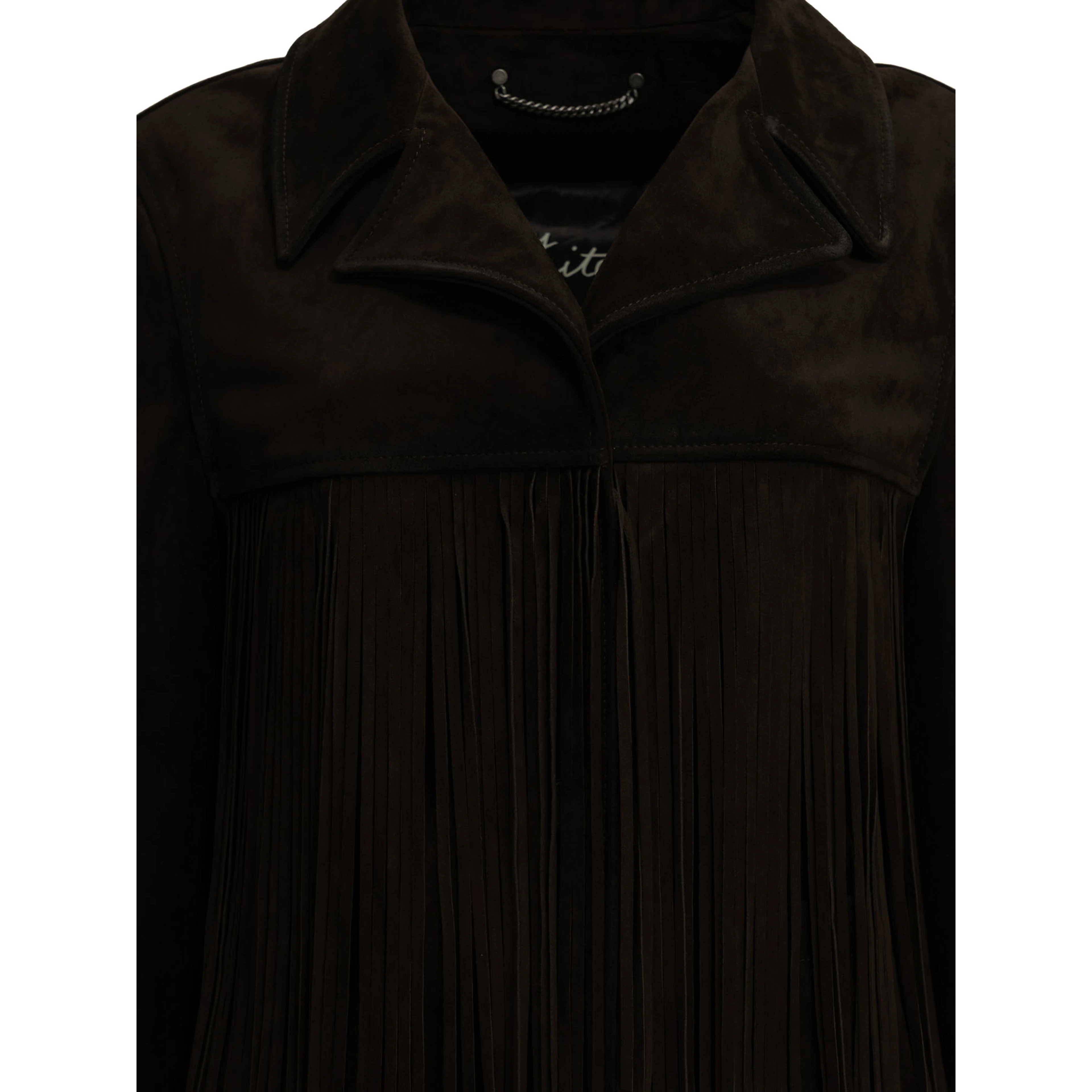 Fringed leather jacket