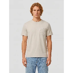 Light beige cotton blend T-shirt