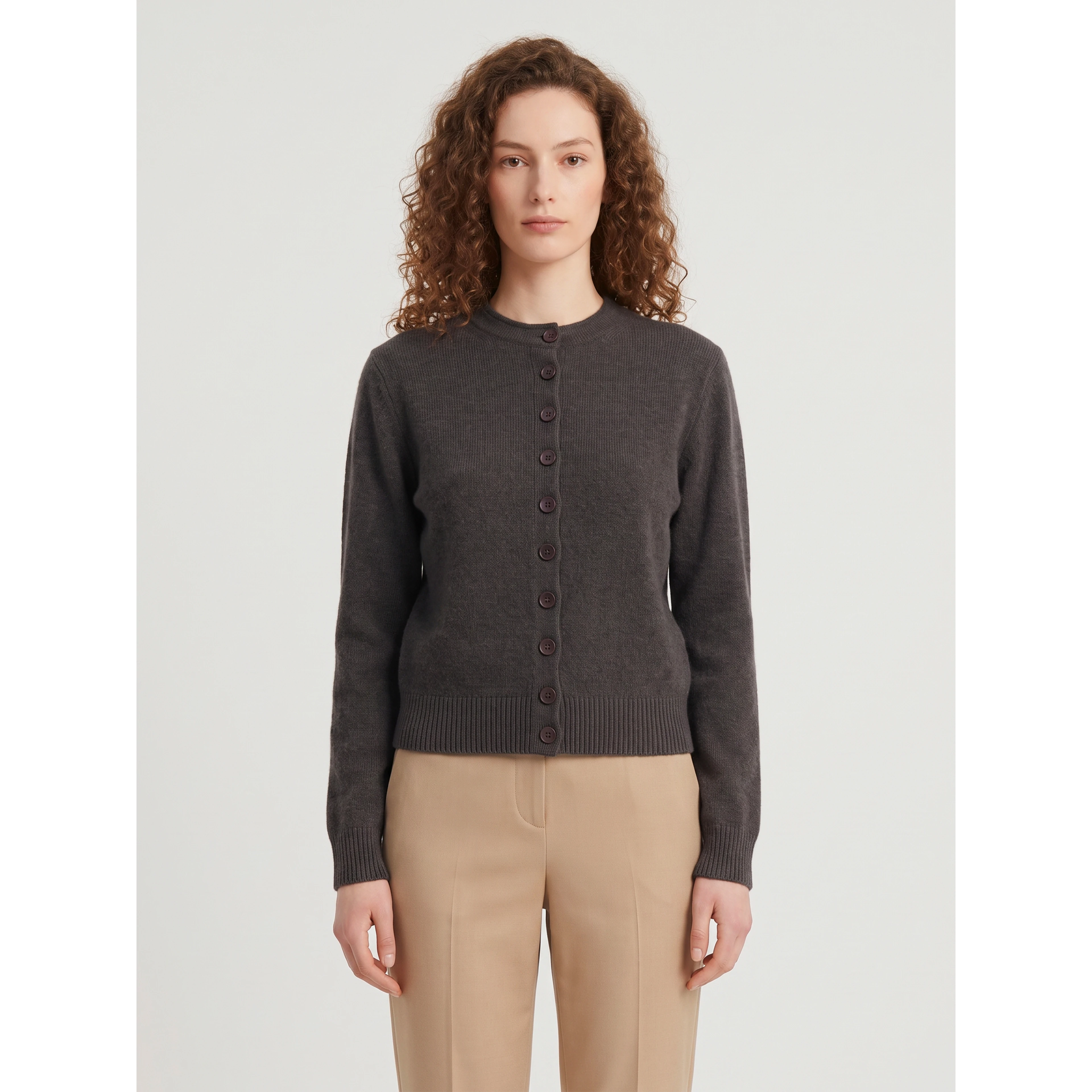 Reversible cashmere sweater with buttons