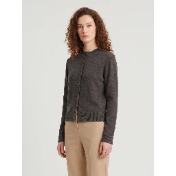 Reversible cashmere sweater with buttons