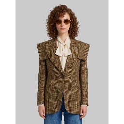 Single-breasted tailored jacket in Prince of Wales wool