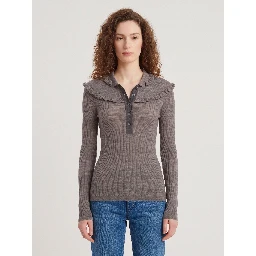 Slim-fit Henley shirt in ultra-thin wool knit
