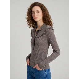 Slim-fit Henley shirt in ultra-thin wool knit