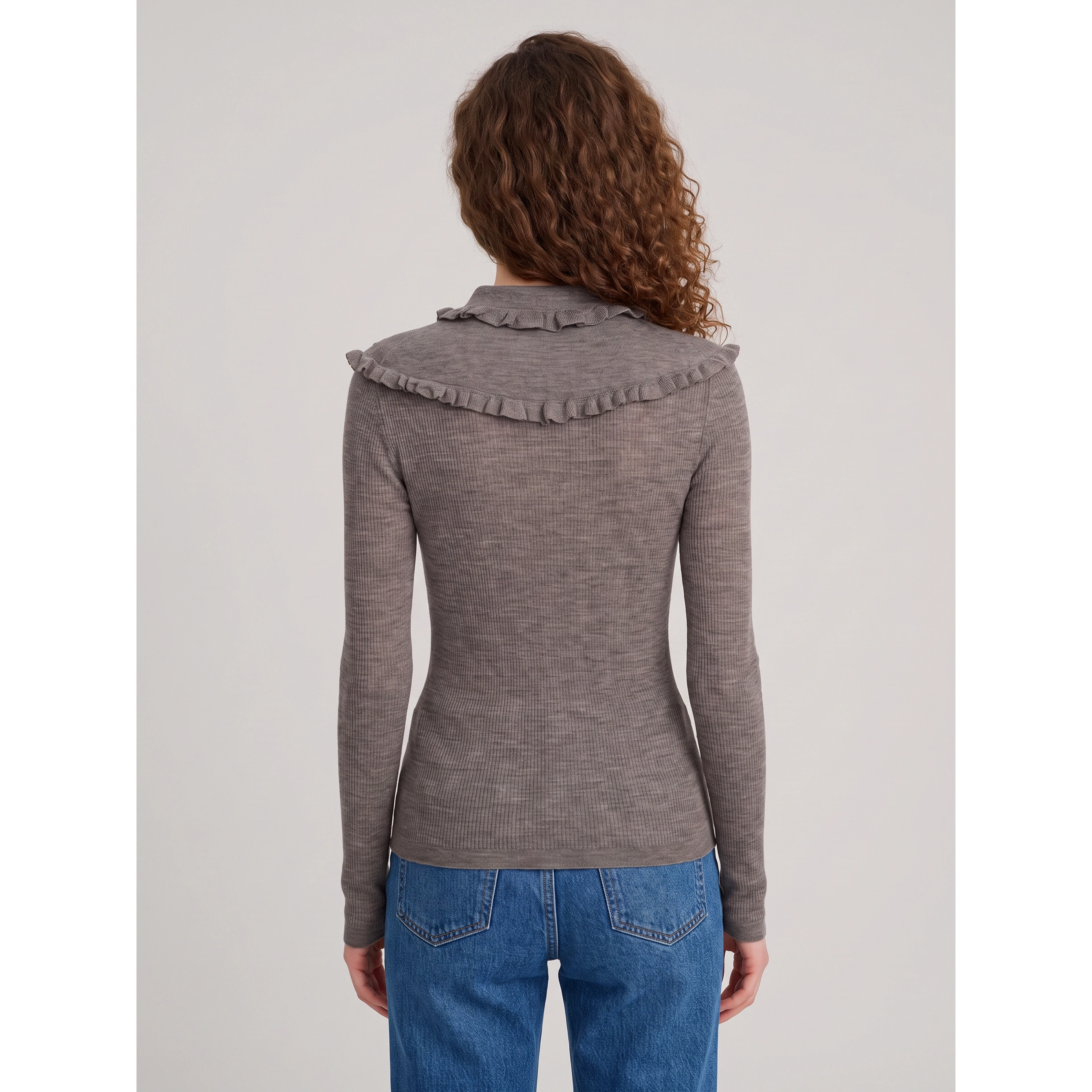 Slim-fit Henley shirt in ultra-thin wool knit