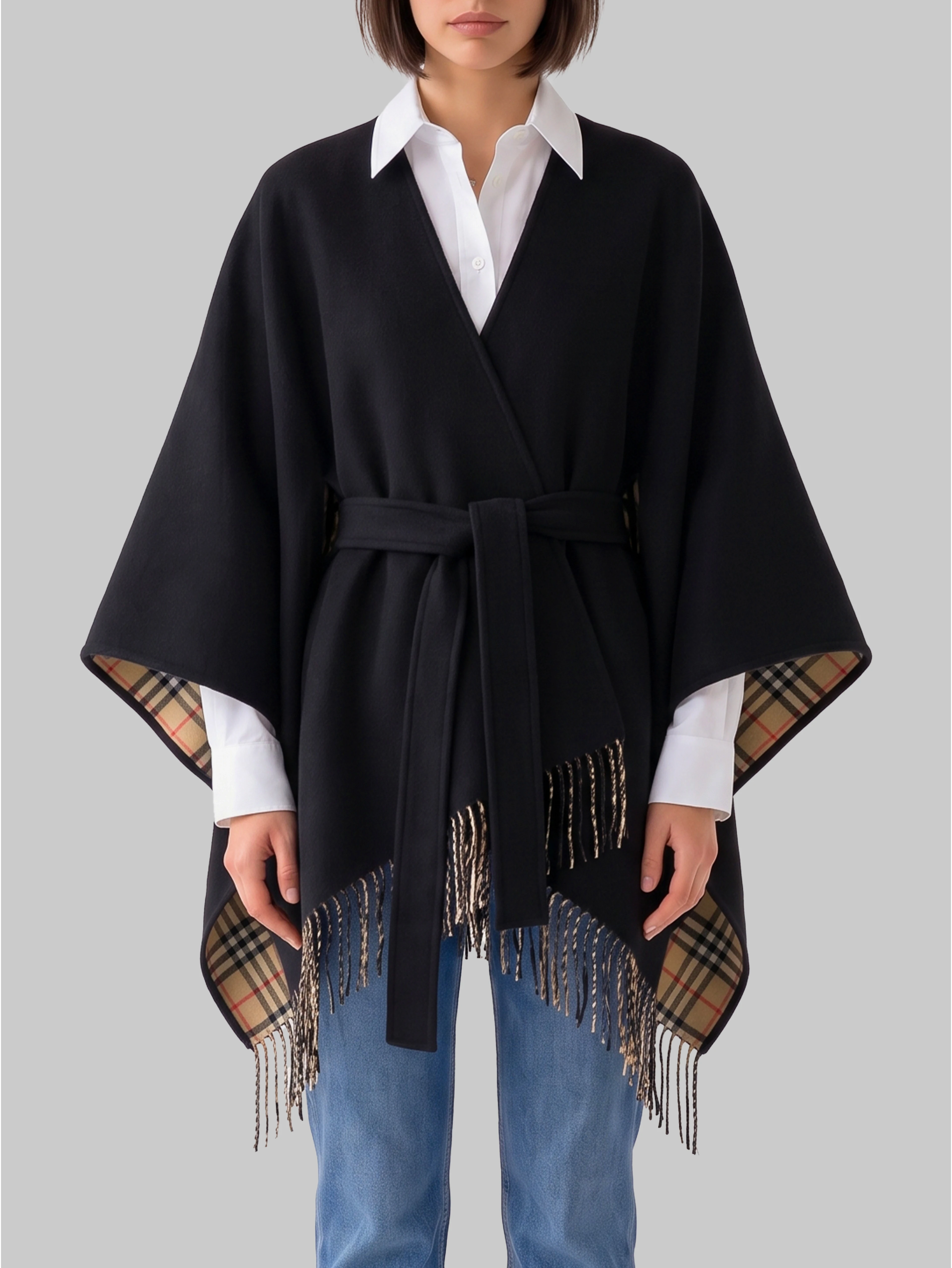 Tay cape with fringe