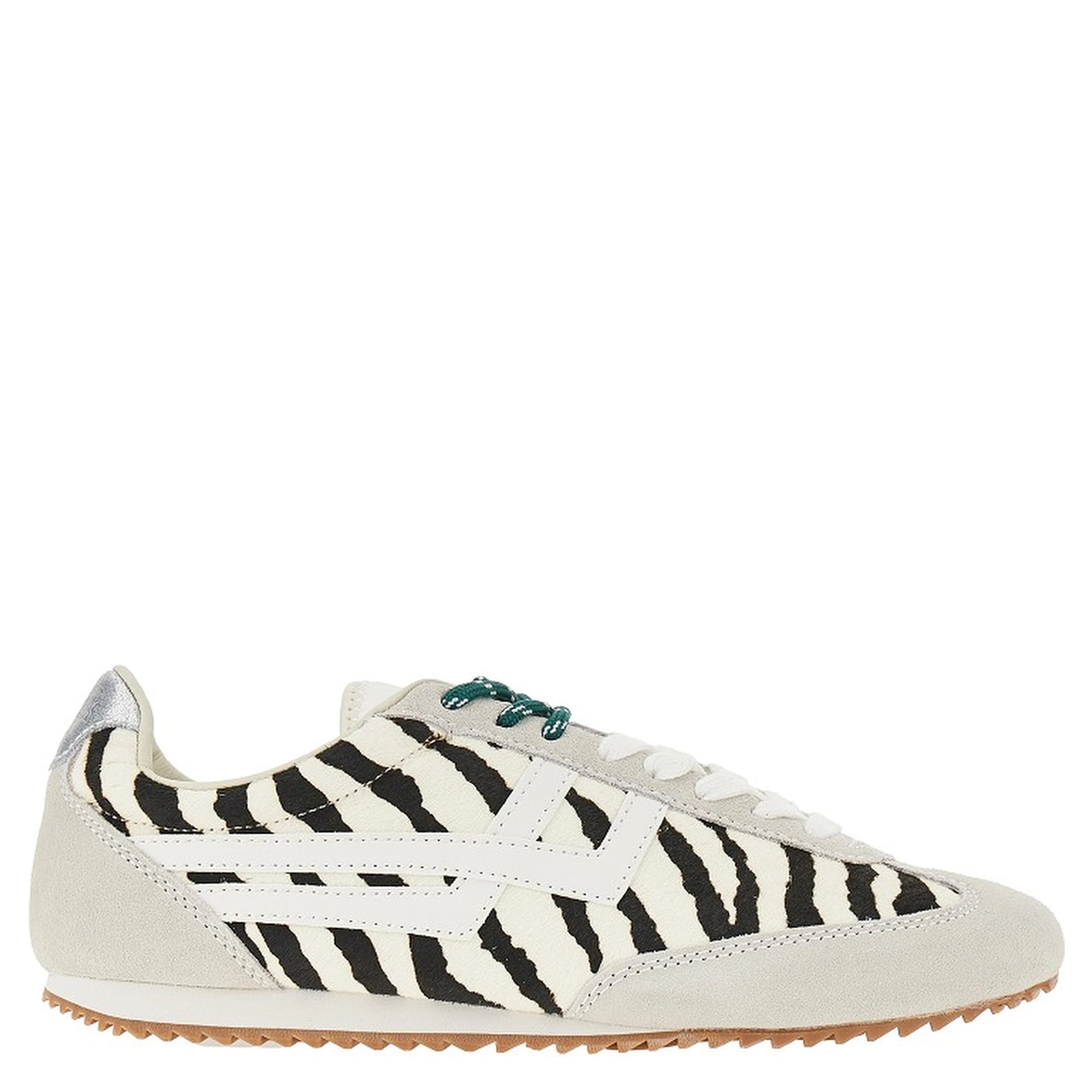Zebra-striped calf-hair 'Racer 77' sneakers