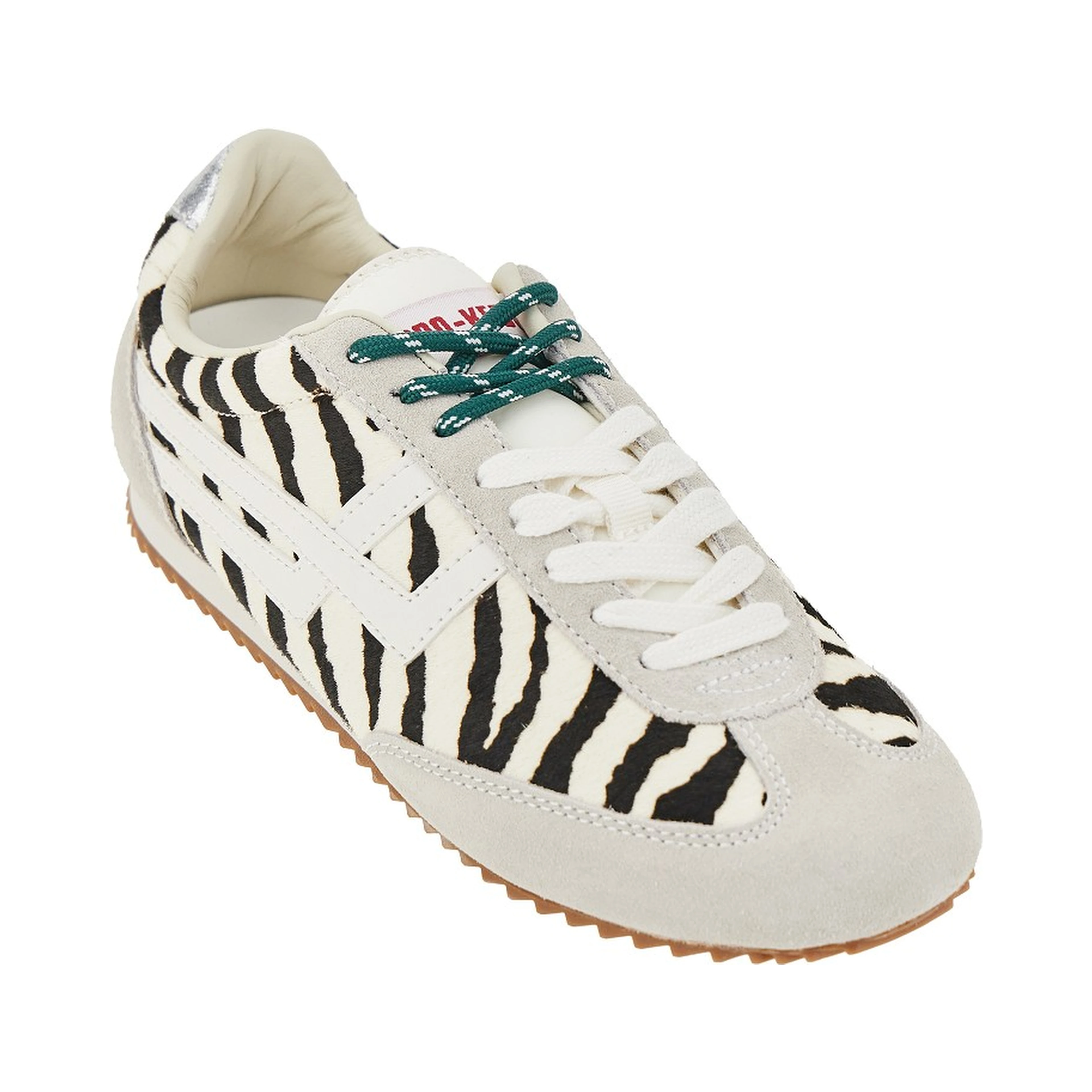 Zebra-striped calf-hair 'Racer 77' sneakers