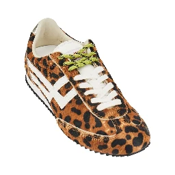 Leo-print calf-hair 'Racer 77' sneakers
