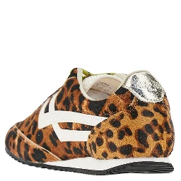 Leo-print calf-hair 'Racer 77' sneakers