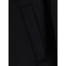 BOMBER DOUBLE WOOL with collar and long sleeves in Black Wool Men