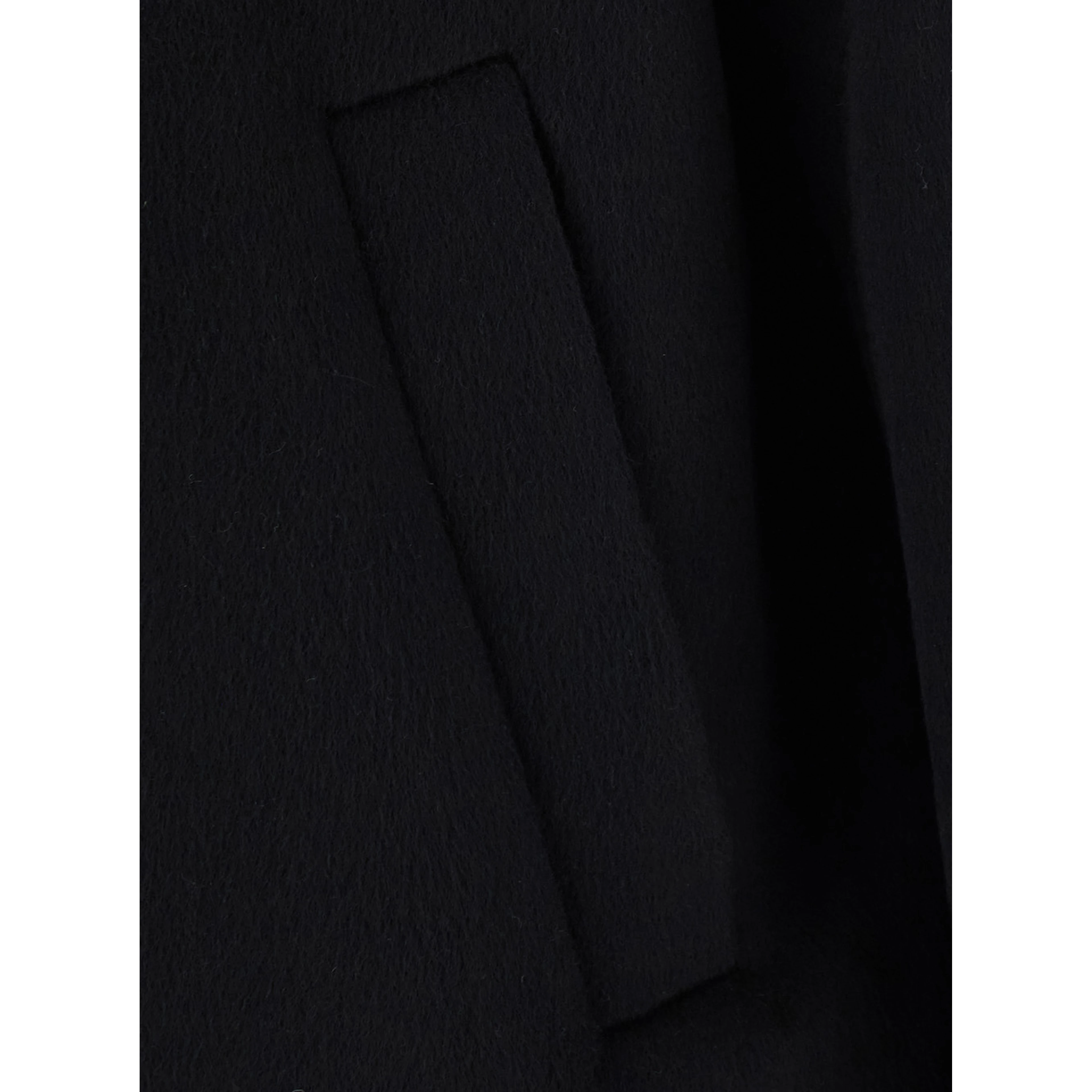 BOMBER DOUBLE WOOL with collar and long sleeves in Black Wool Men
