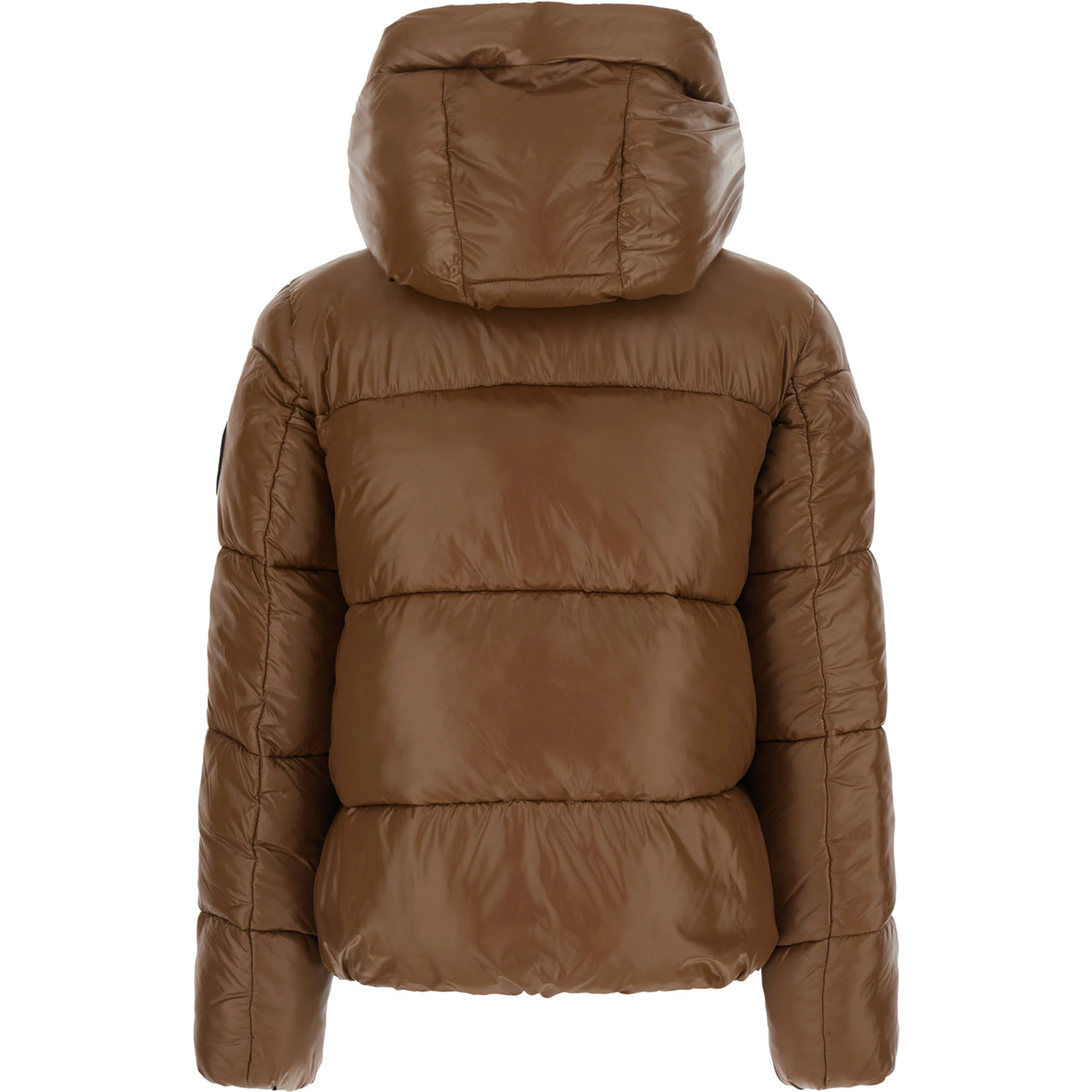 Biddy Down Jacket with Hood and Pockets Beige Woman