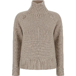 Gray unisex sweater with essential finish in wool and cashmere