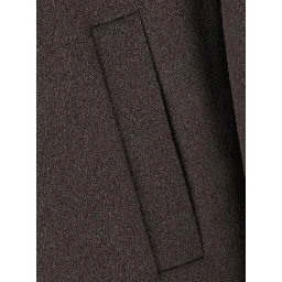 Bomber with shirt collar and front closure and pockets, in wool, gray, unisex