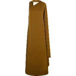 Maxi long dress in beige fabric for women