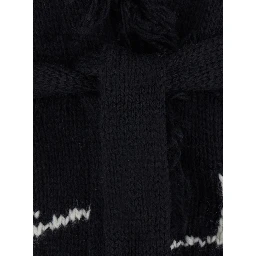Black Merino V-Neck Cardigan for Women