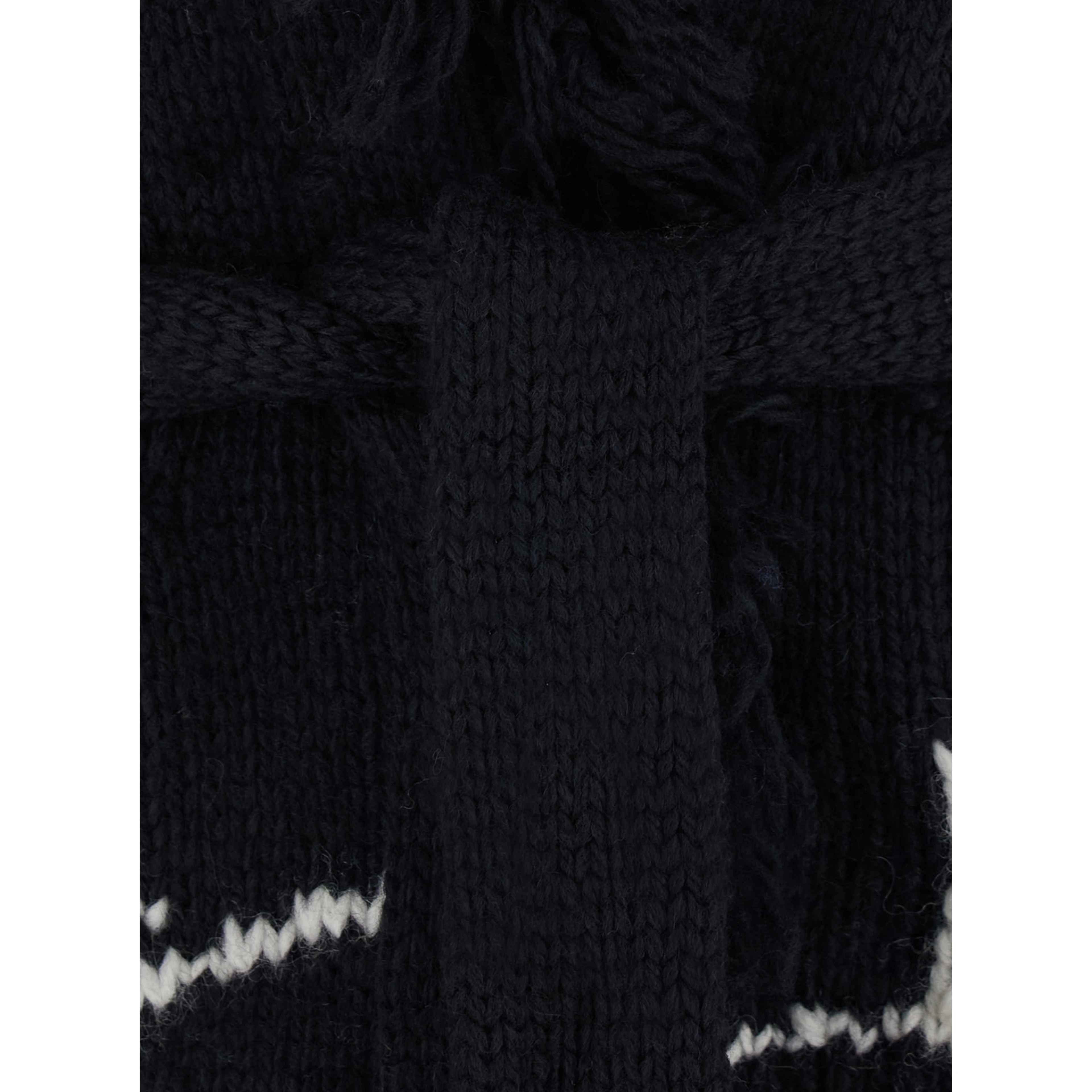 Black Merino V-Neck Cardigan for Women
