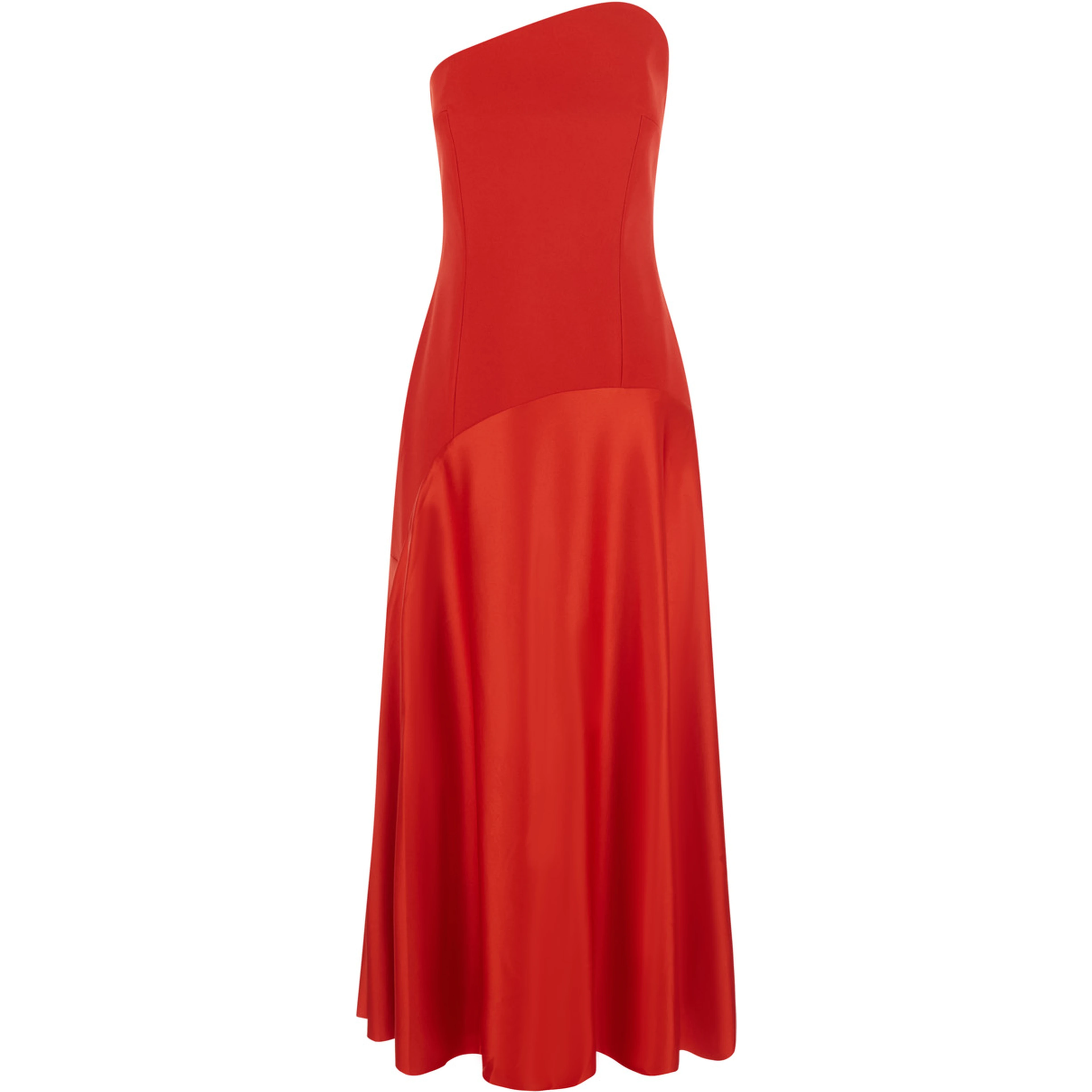 Womens red midi Edison dress with essential line in fabric