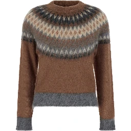 MSTGLASSA Sweater characterized by a crew neck and long sleeves in brown for women