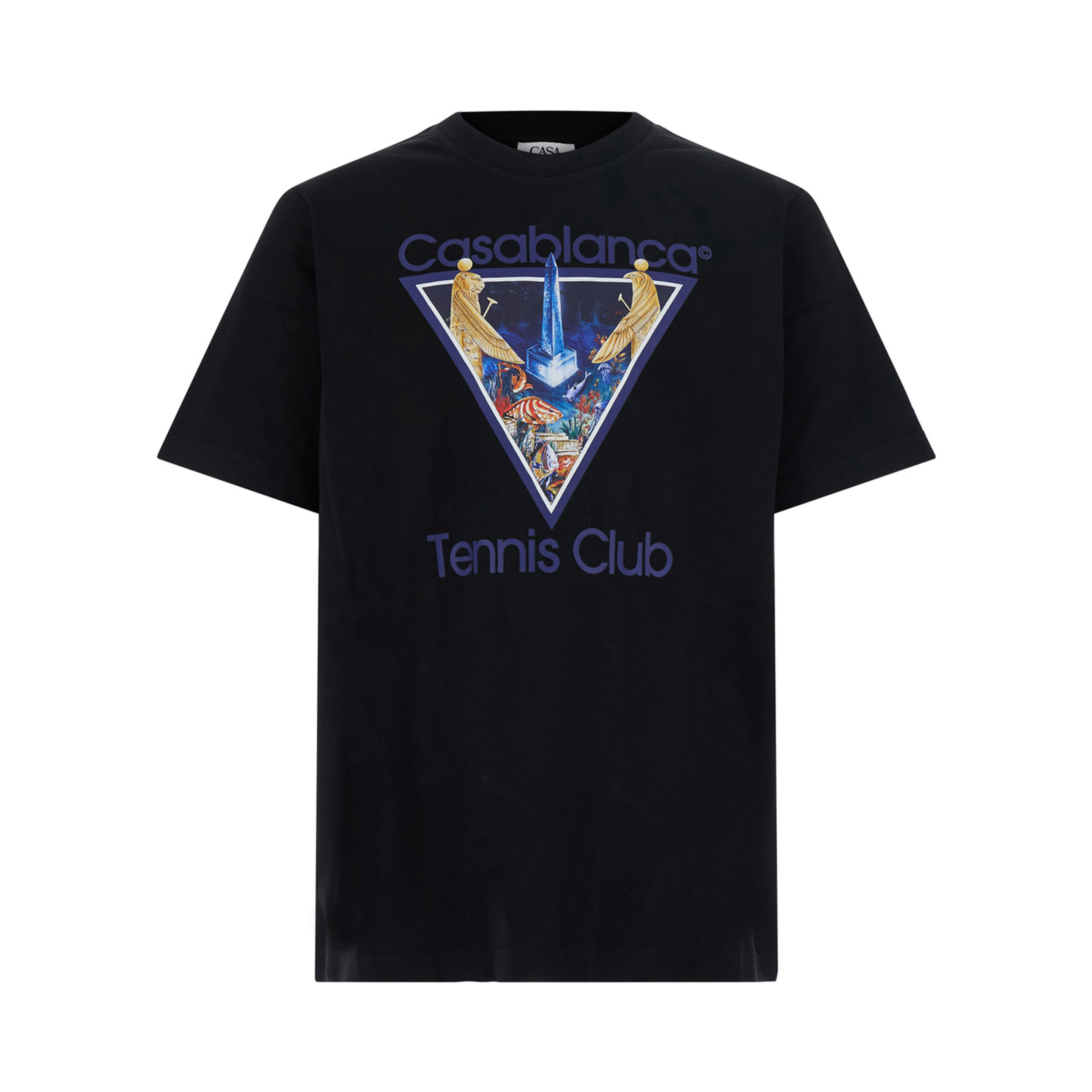 CASABLANCA black cotton printed T-shirt for men
