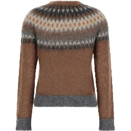 MSTGLASSA Sweater characterized by a crew neck and long sleeves in brown for women
