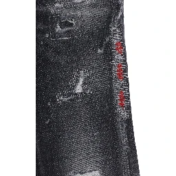 Cool Guy Black Jeans with ripped details and logo patch on the back in denim boy