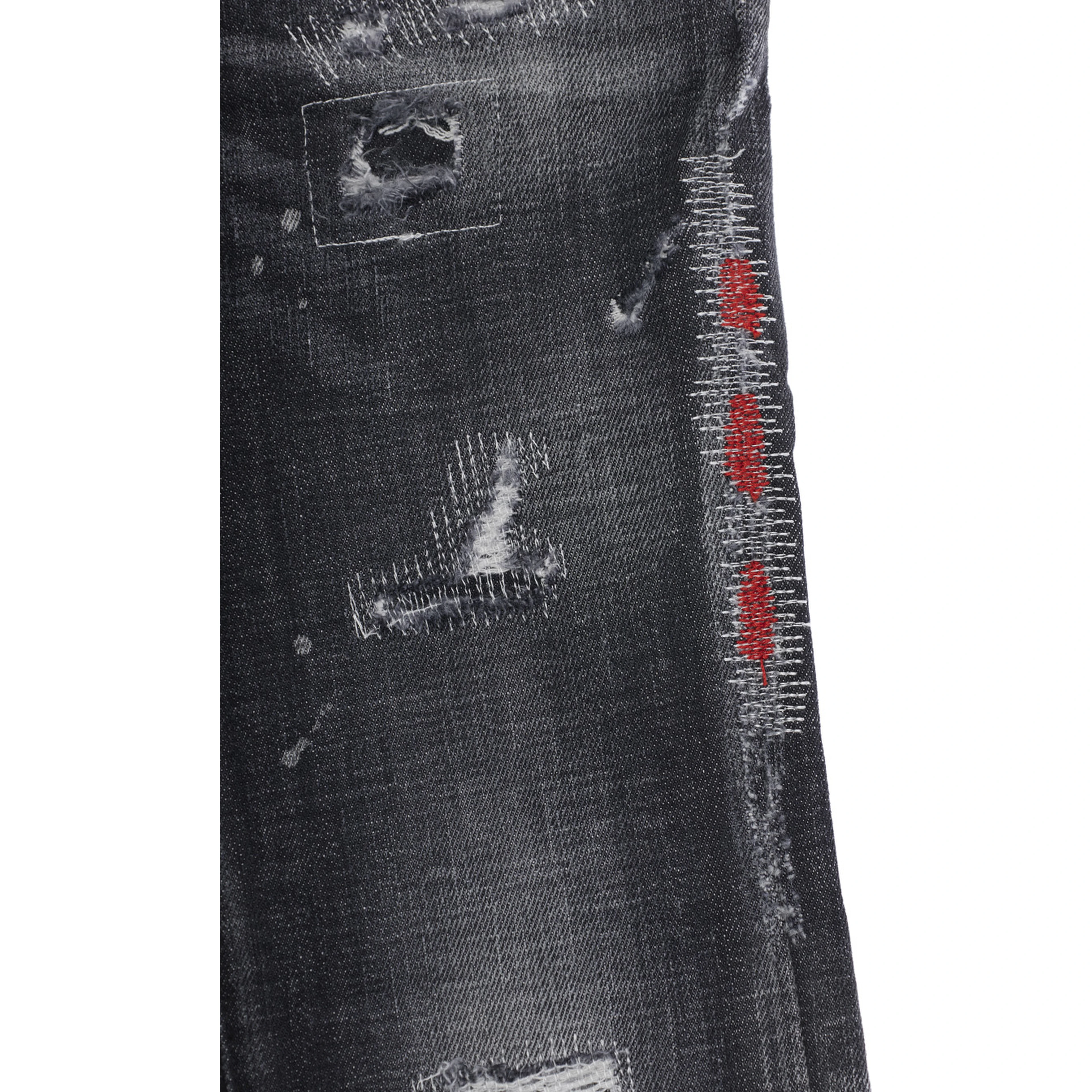 Cool Guy Black Jeans with ripped details and logo patch on the back in denim boy