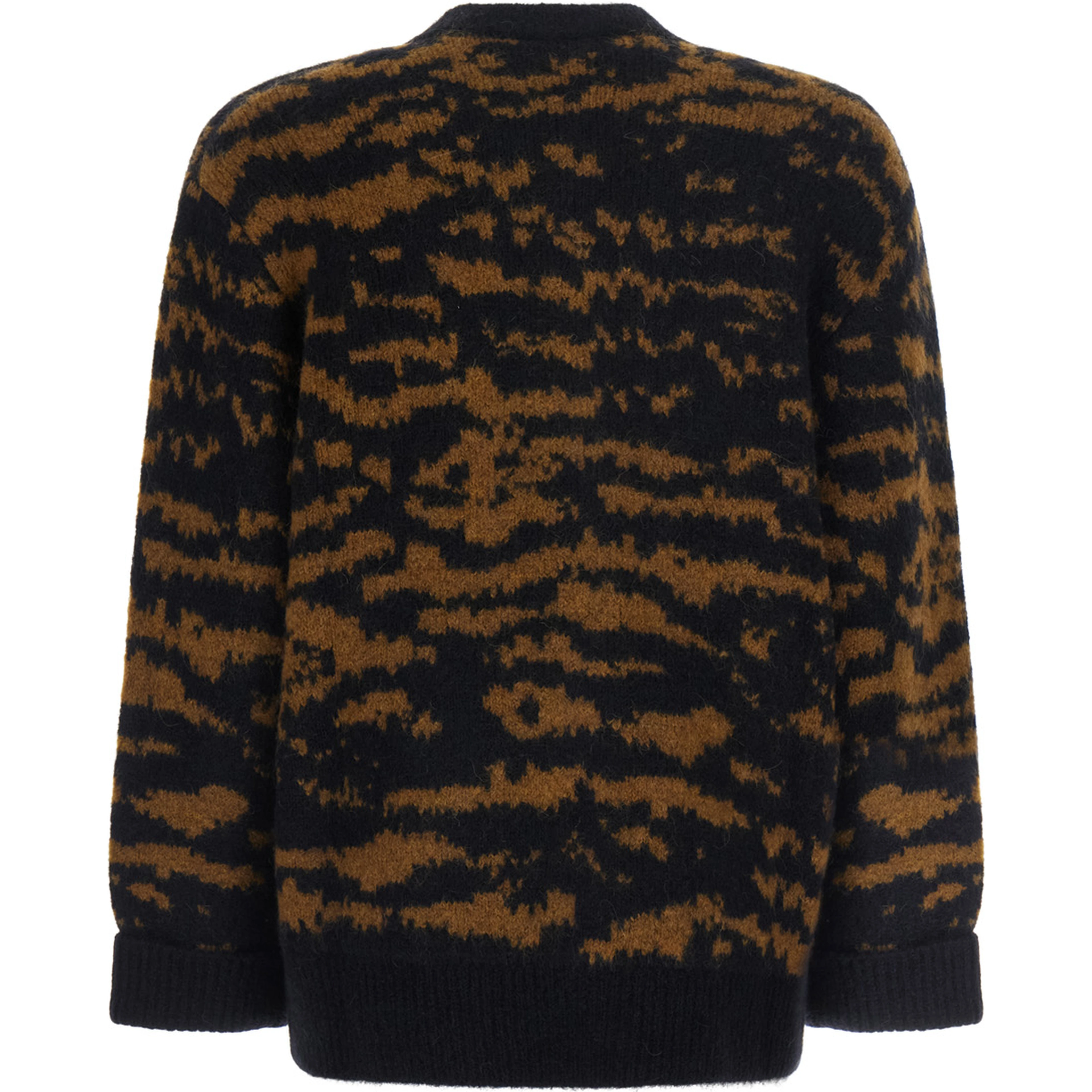 TINNA KNITWEAR CARDIGAN with V-neck, long sleeves, in Alpaca, Polyamide and Wool, in Brown, women